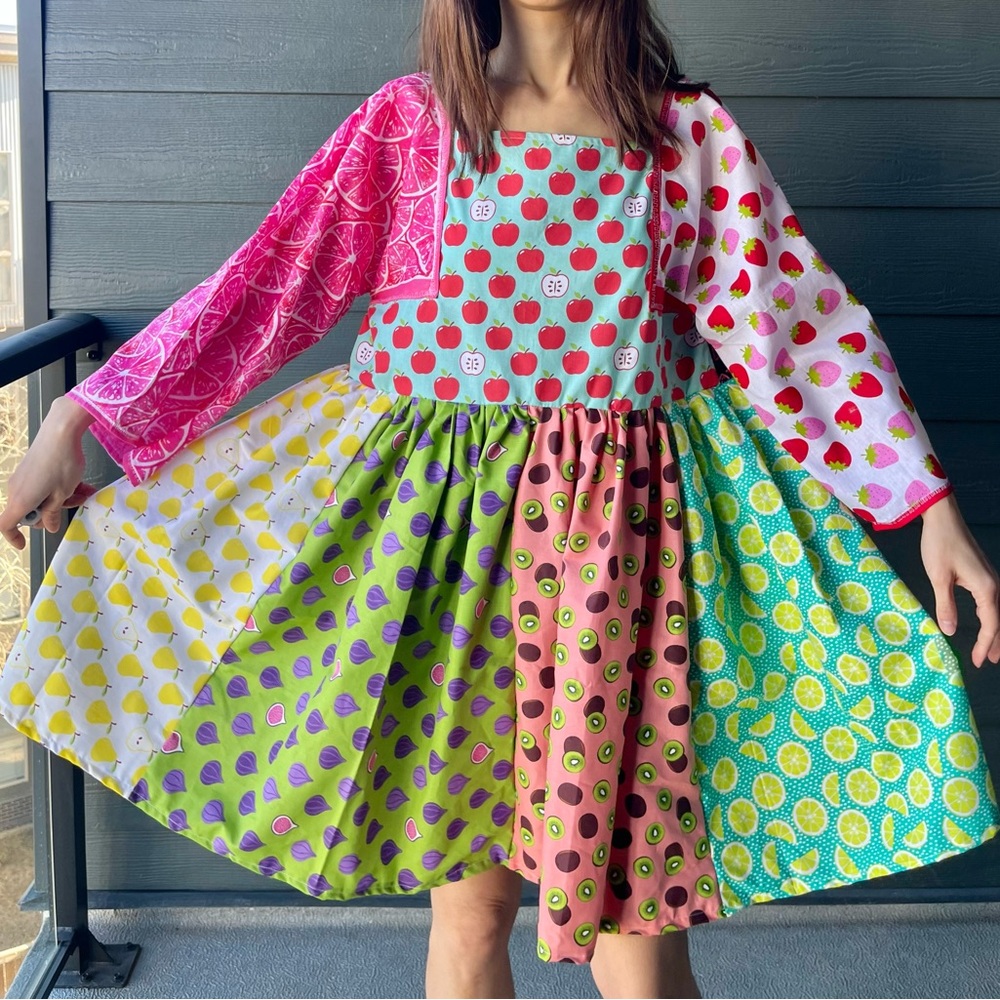 Handmade Fruit Paradise Flavorful Print Bandana Dress | SKU 02055
